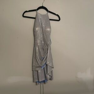 Blonde nites blue dress